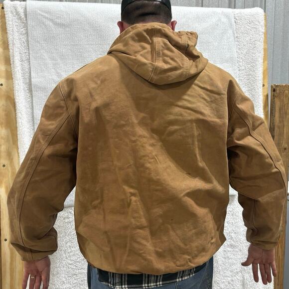Vintage Carhartt J131 Sandstone Active Jacket union made Duck Thermal Workwear - Picture 2 of 11